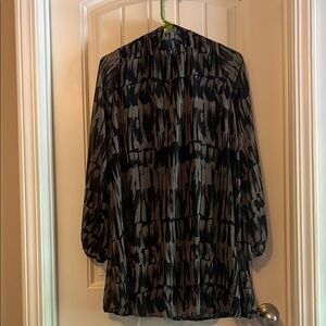 Chic Olive and Black Blouse Dress